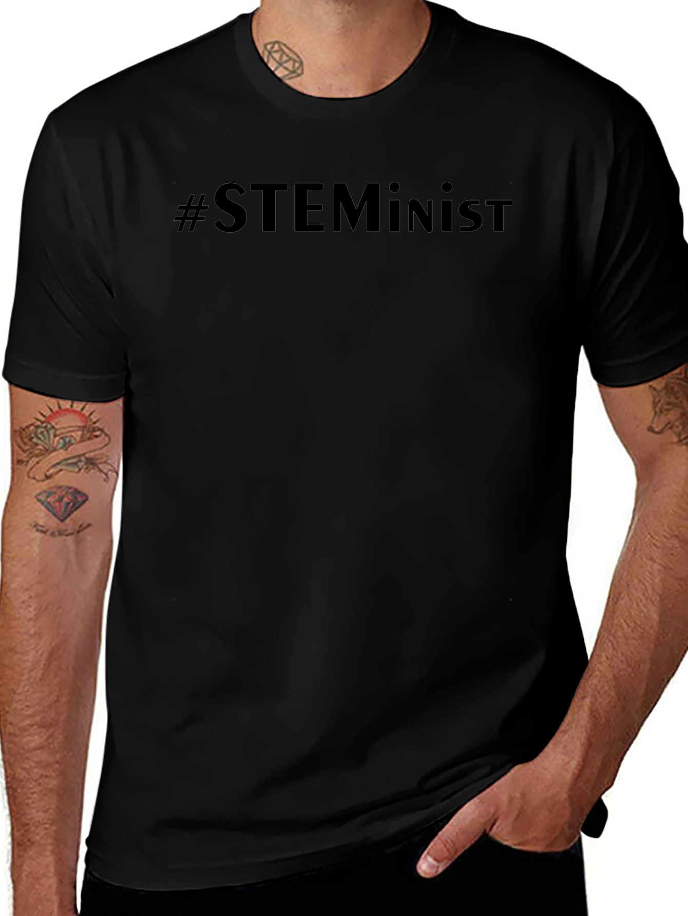 #STEMinist Black T-Shirt - Empowering STEM Feminists