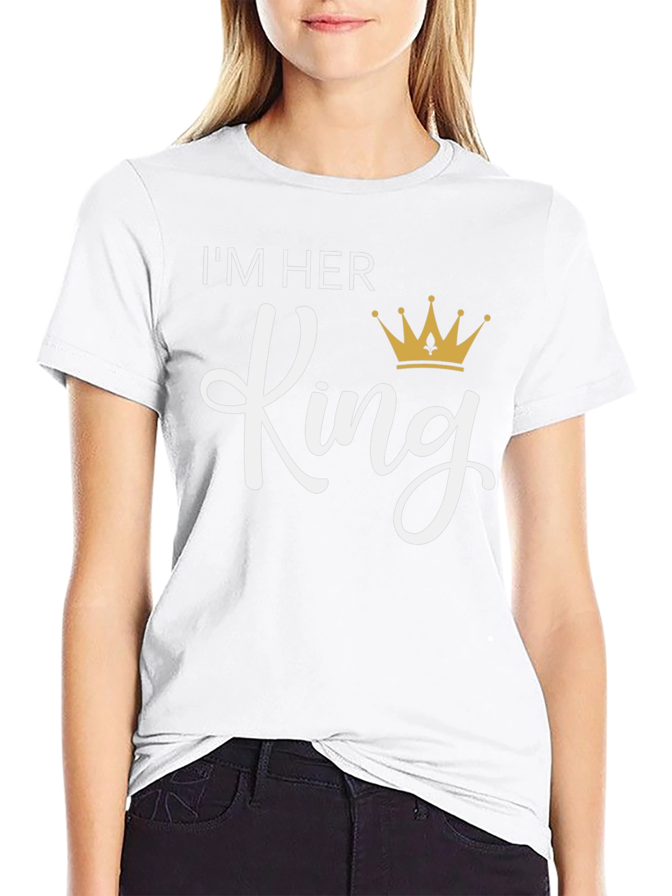 Im Her King T-Shirt - Black Crew Neck
