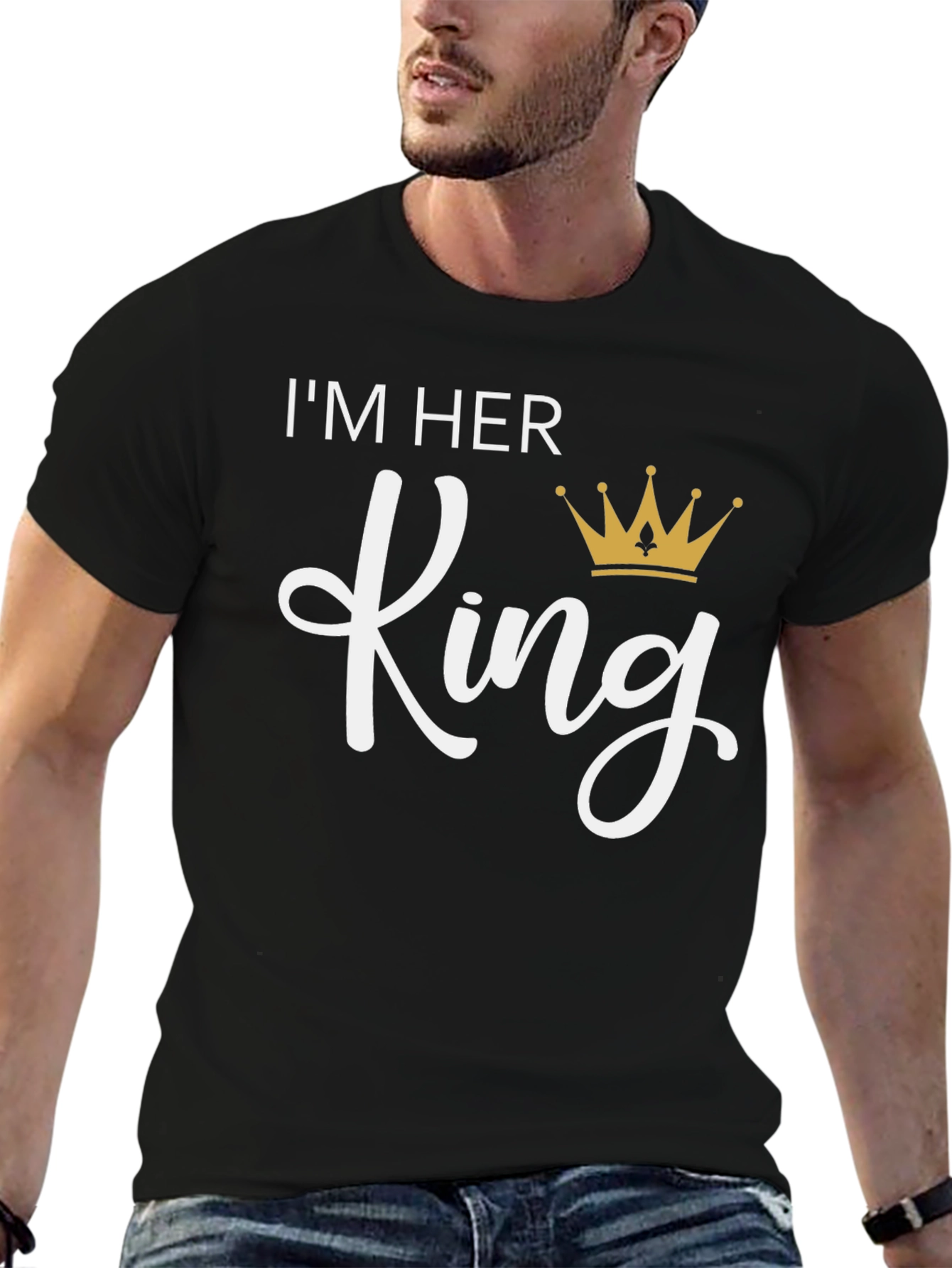 Im Her King T-Shirt - Black Crew Neck