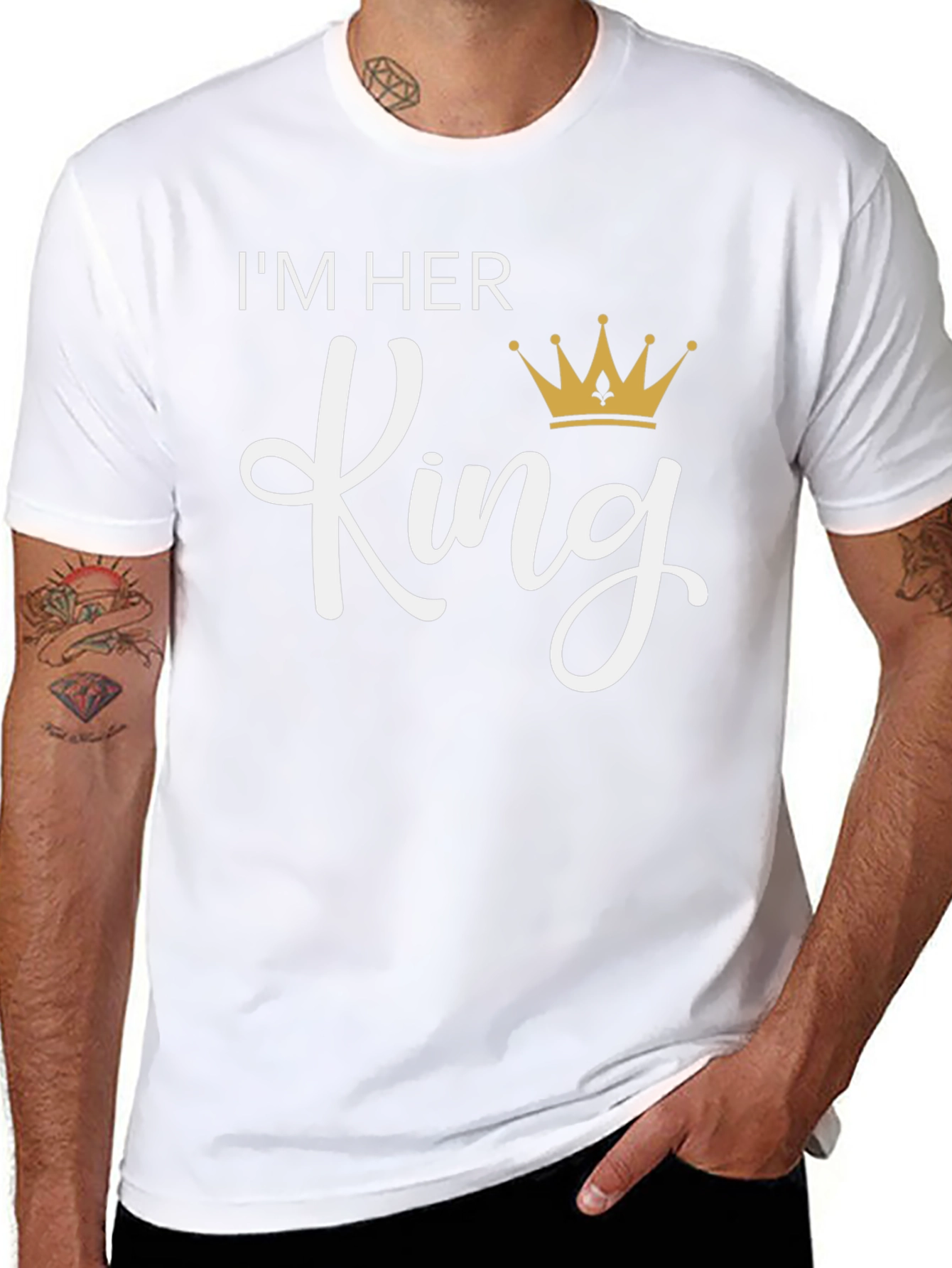 Im Her King T-Shirt - Black Crew Neck