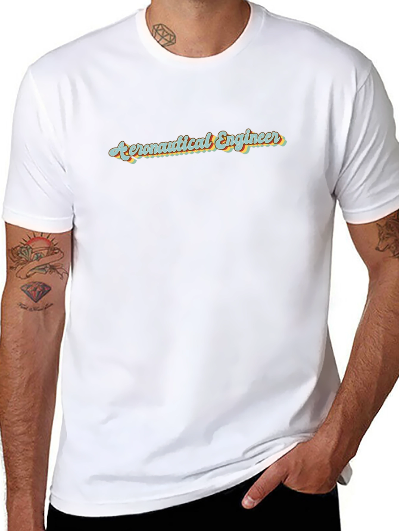 Aeronautical Engineer Retro T-Shirt - Black