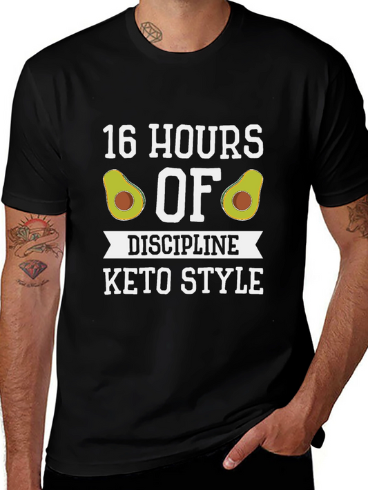 16 Hours of Discipline Keto Style Graphic T-Shirt