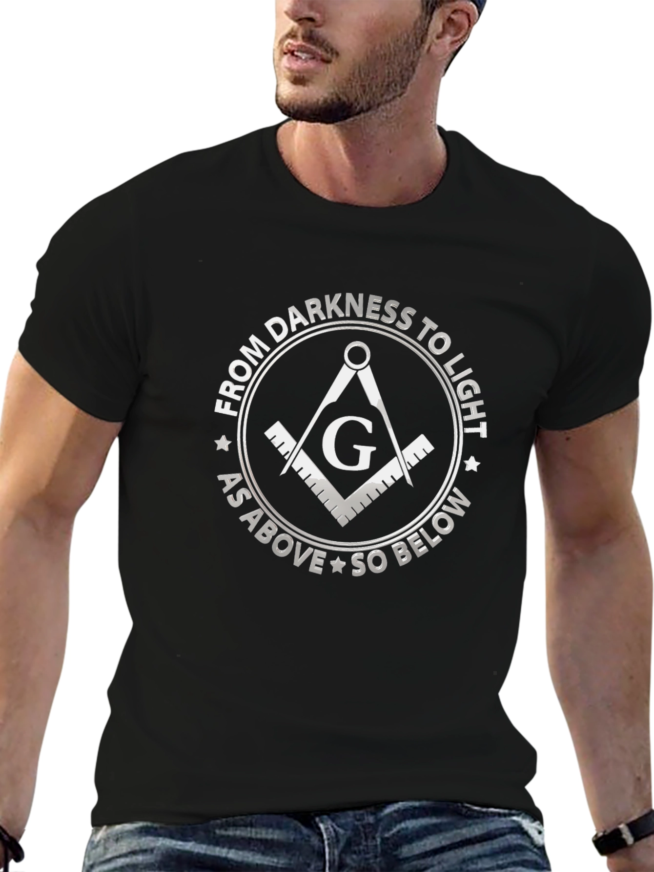Masonic T-Shirt: From Darkness To Light Design