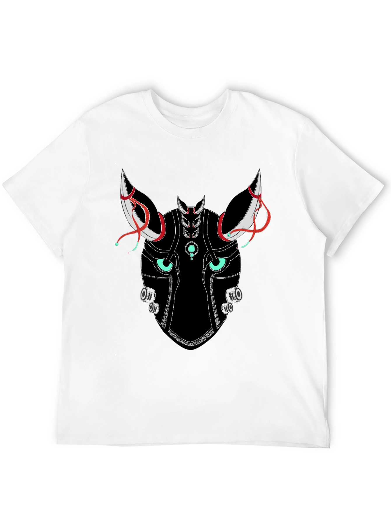Cyberpunk Fox Graphic Tee - Black Crewneck Shirt