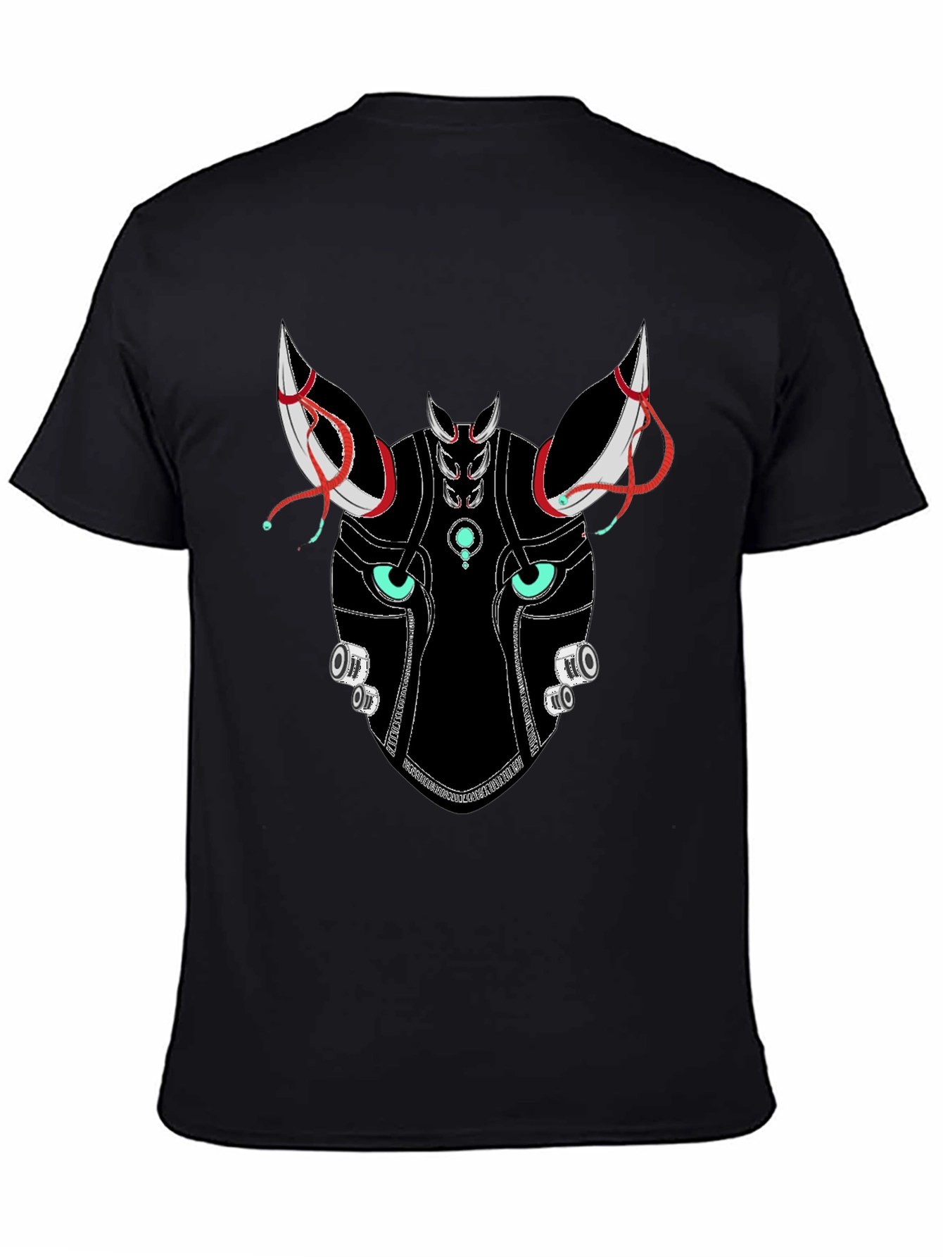 Cyberpunk Fox Graphic Tee - Black Crewneck Shirt