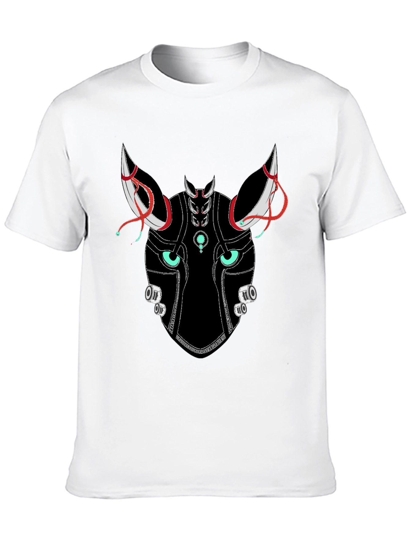 Cyberpunk Fox Graphic Tee - Black Crewneck Shirt
