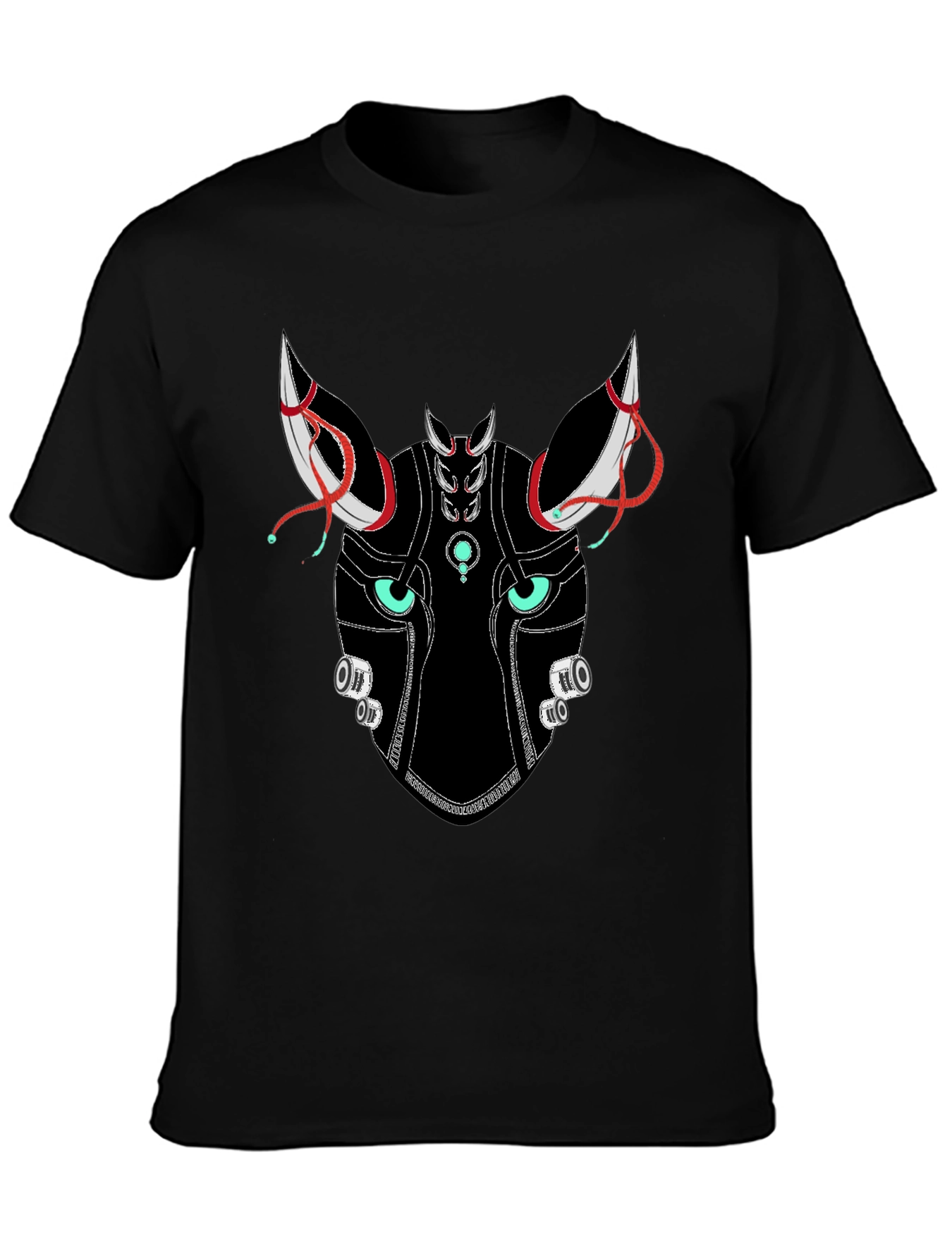Cyberpunk Fox Graphic Tee - Black Crewneck Shirt