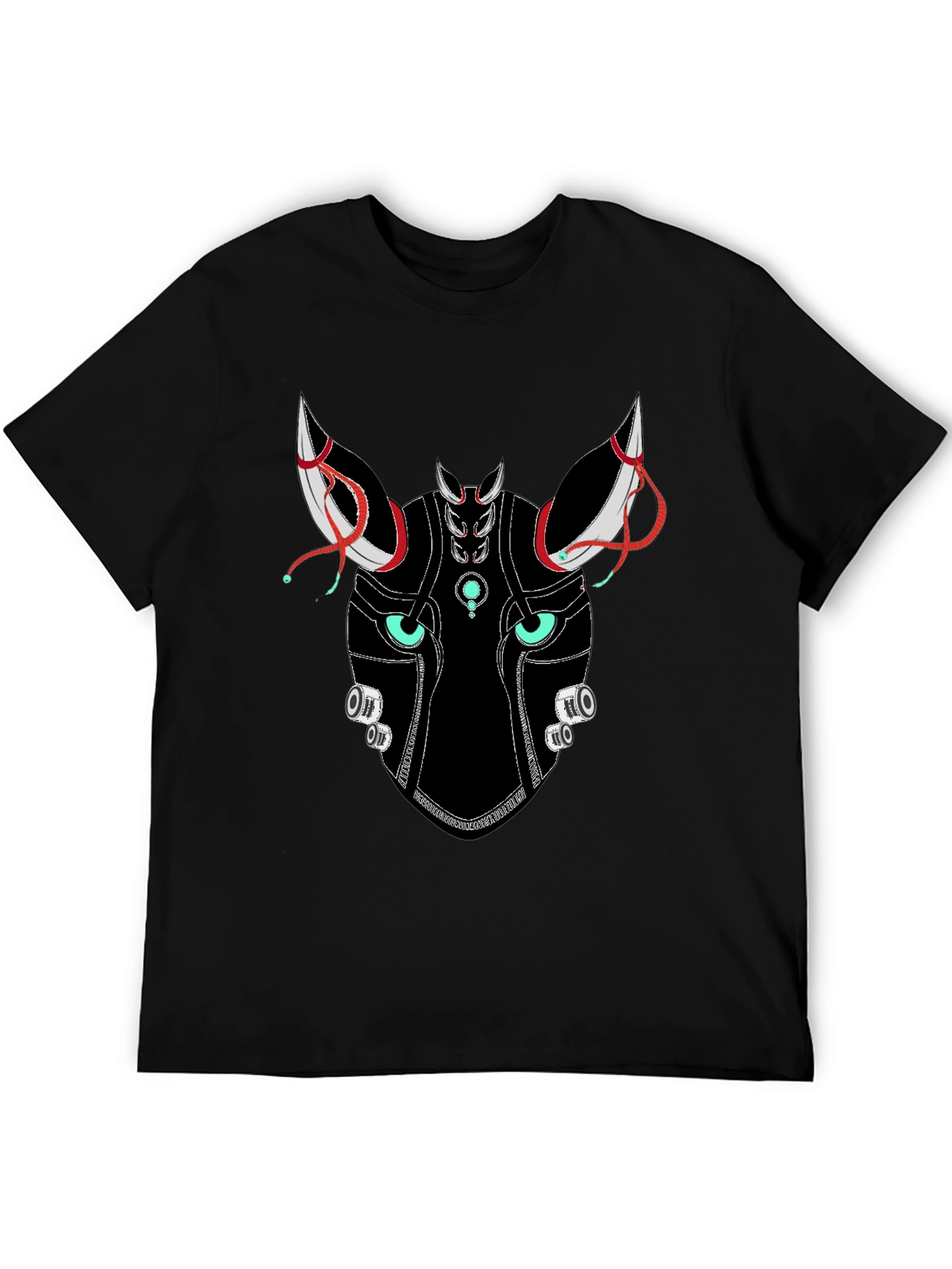 Cyberpunk Fox Graphic Tee - Black Crewneck Shirt