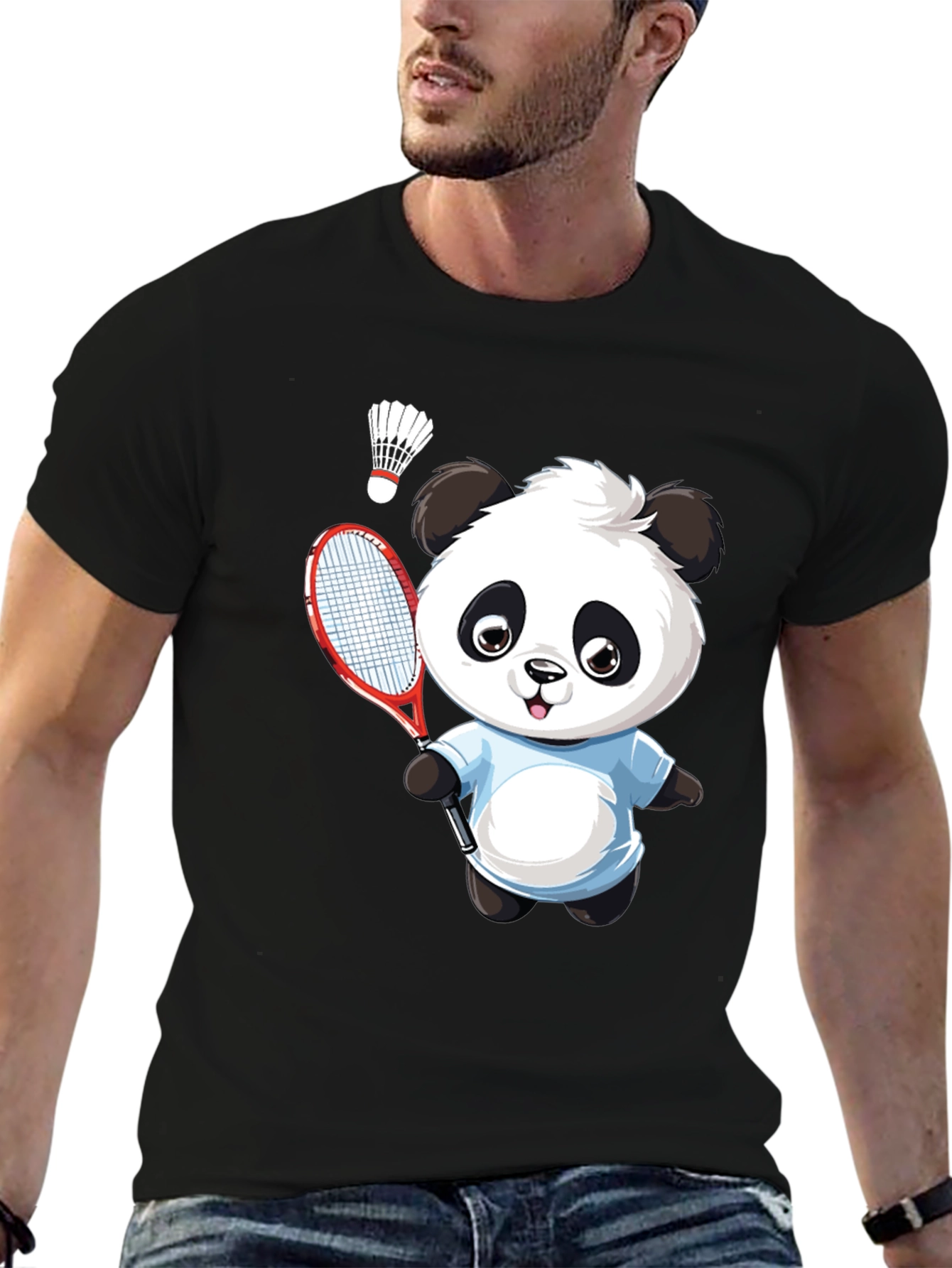 Panda Badminton Graphic Tee