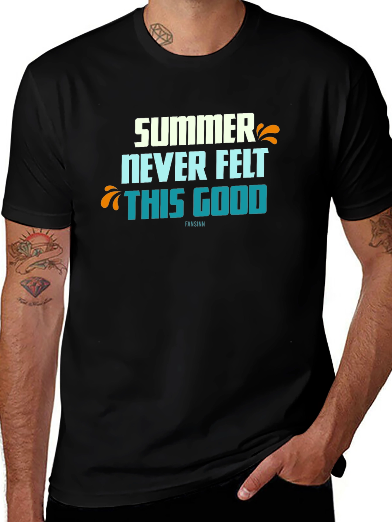 Summer Never Felt This Good Black Graphic Tee