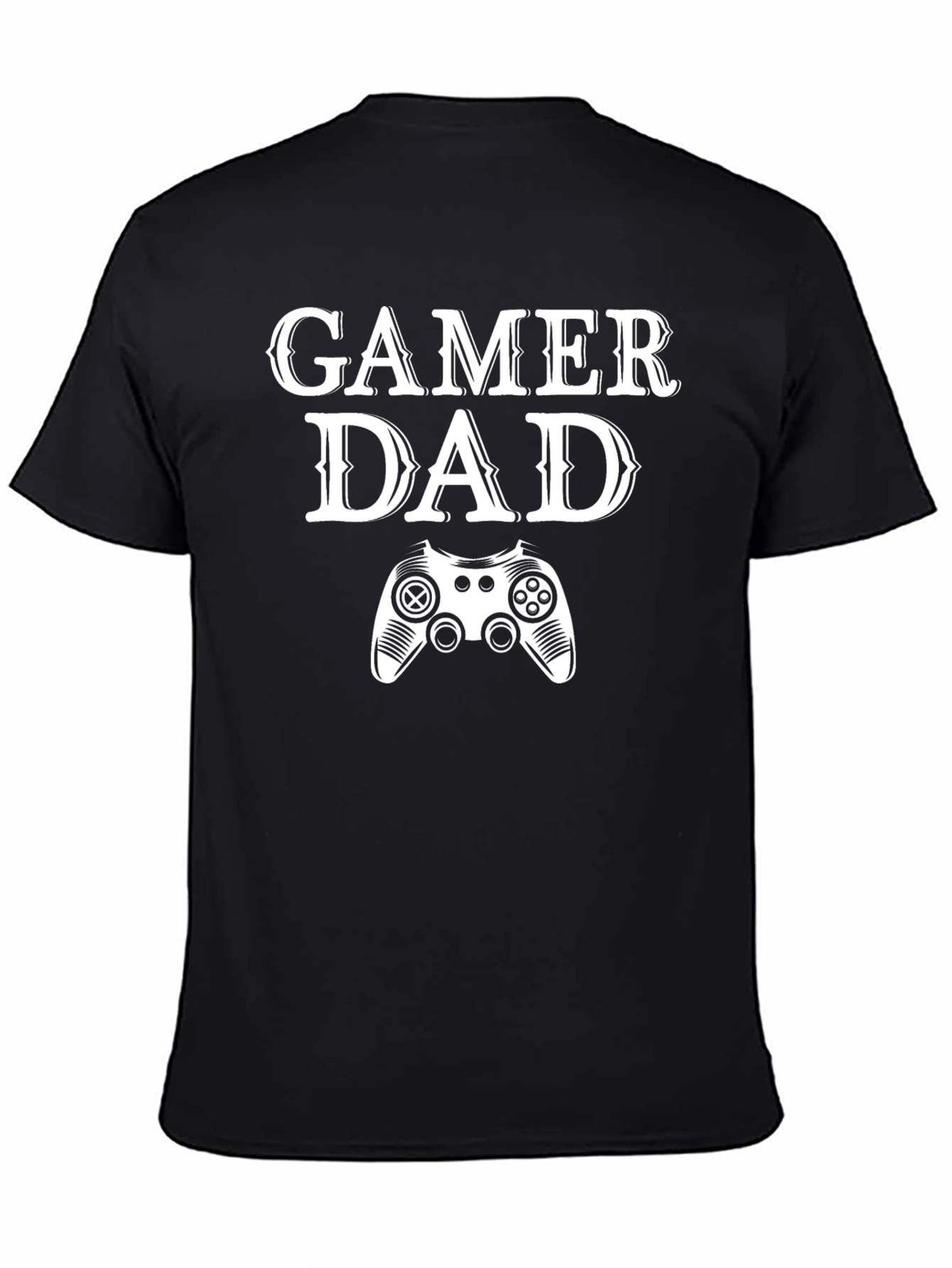 Gamer Dad Black T-Shirt with Controller Design