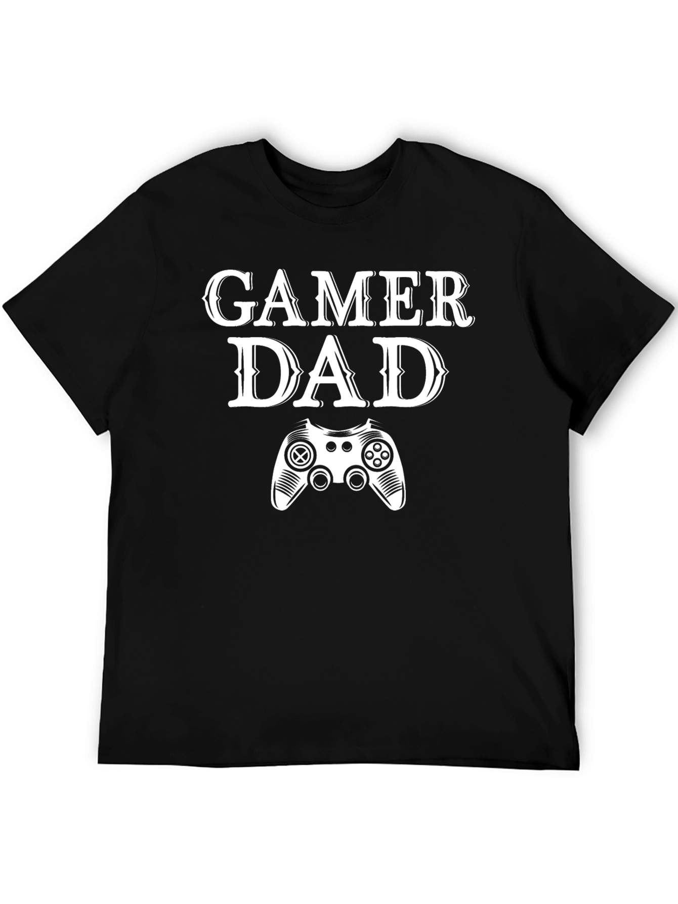 Gamer Dad Black T-Shirt with Controller Design