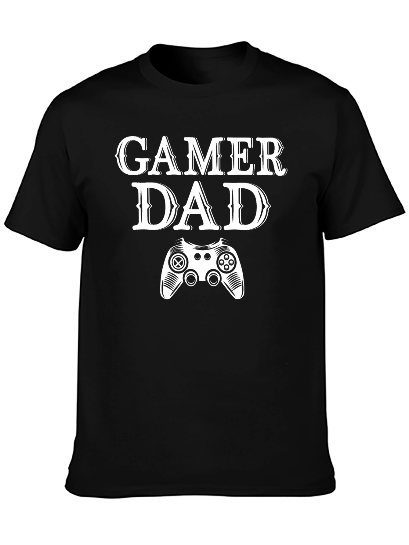 Gamer Dad Black T-Shirt with Controller Design