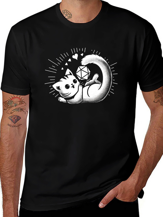 D20 Cat T-Shirt - Gamer Cat Tee