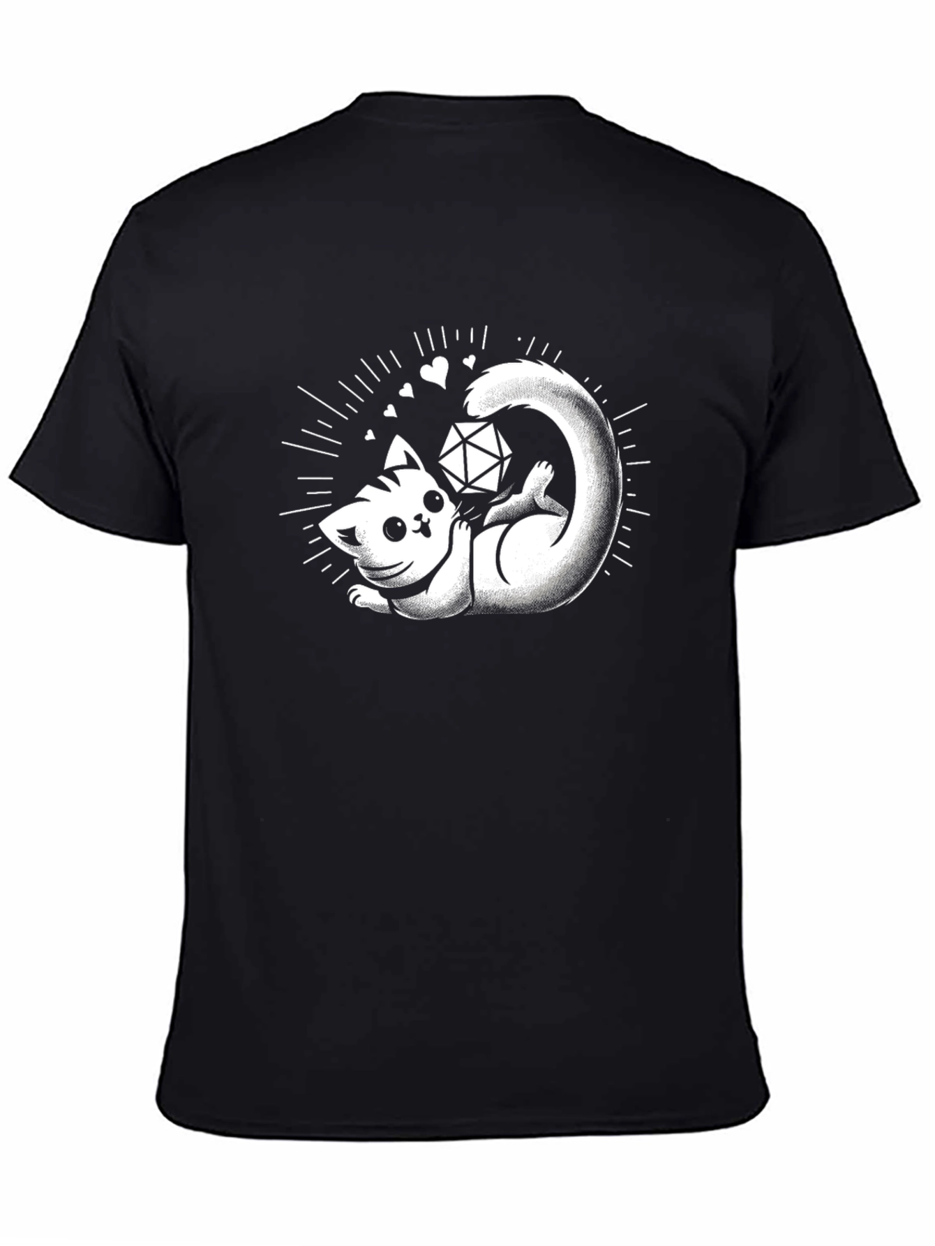 D20 Cat T-Shirt - Gamer Cat Tee