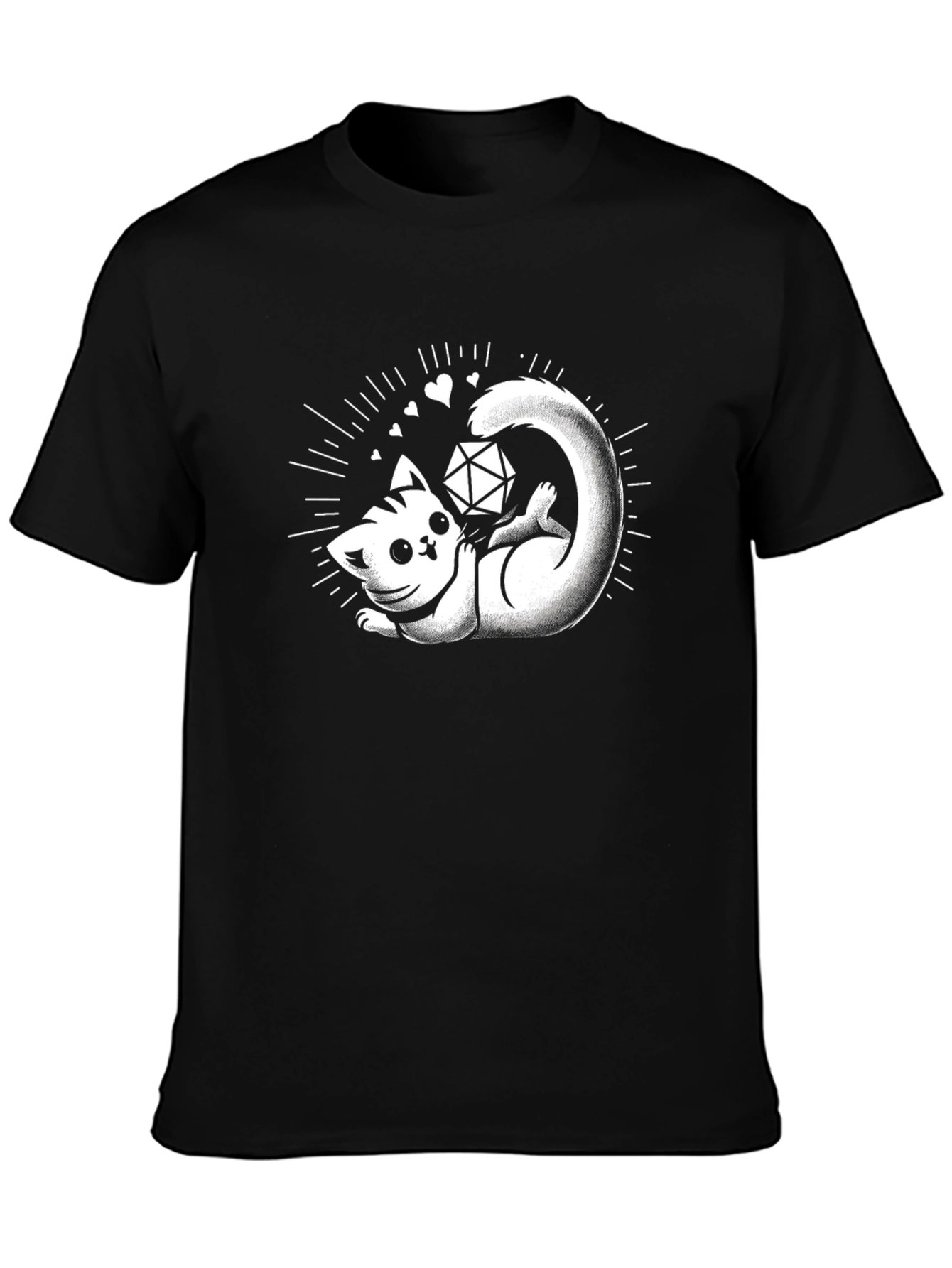 D20 Cat T-Shirt - Gamer Cat Tee