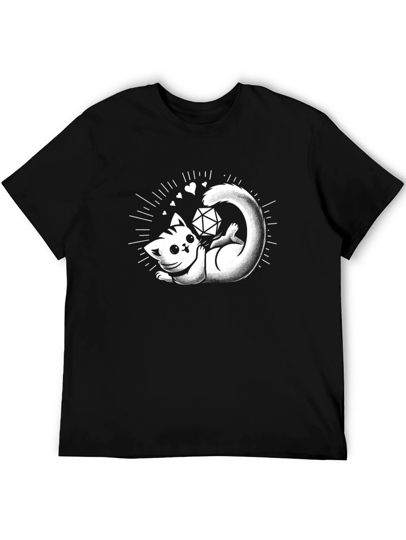 D20 Cat T-Shirt - Gamer Cat Tee
